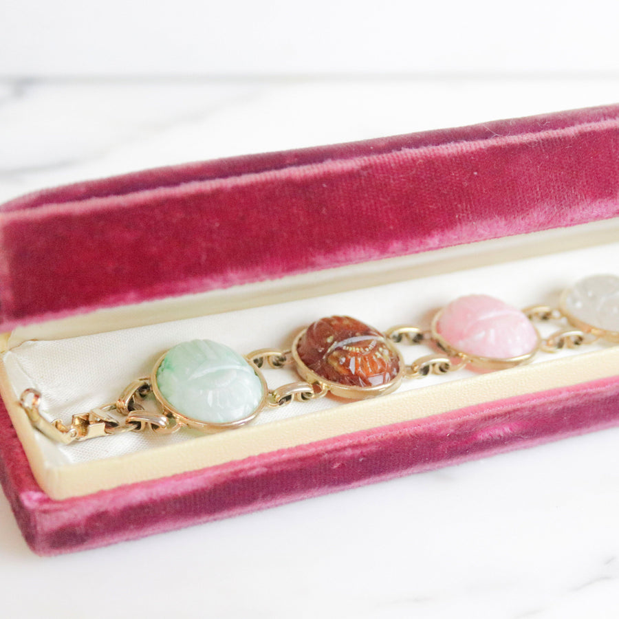 Vintage Coro 1960s Scarab Bracelet by Coro - Vintage Meet Modern Vintage Jewelry - Chicago, Illinois - #oldhollywoodglamour #vintagemeetmodern #designervintage #jewelrybox #antiquejewelry #vintagejewelry