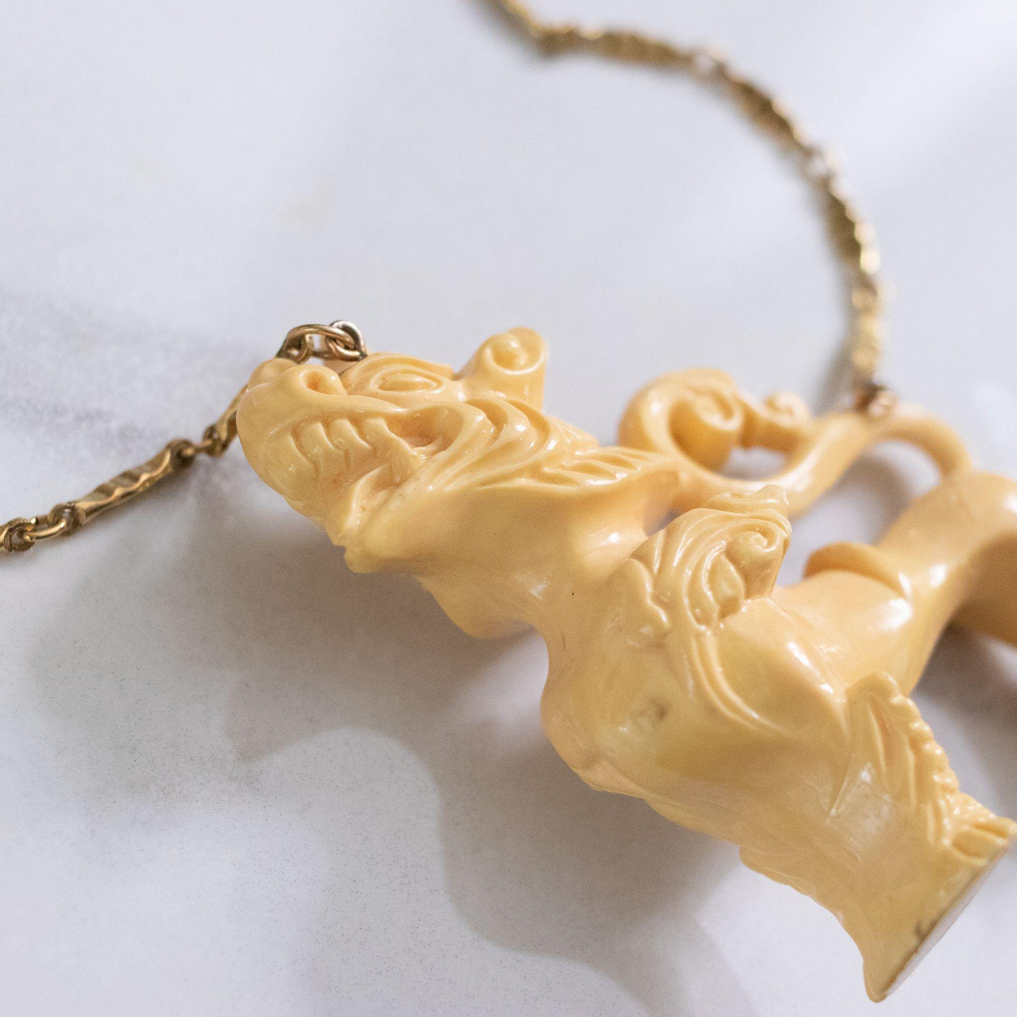 Vintage Vendome Foo Dog Statement Necklace by Vendome - Vintage Meet Modern Vintage Jewelry - Chicago, Illinois - #oldhollywoodglamour #vintagemeetmodern #designervintage #jewelrybox #antiquejewelry #vintagejewelry