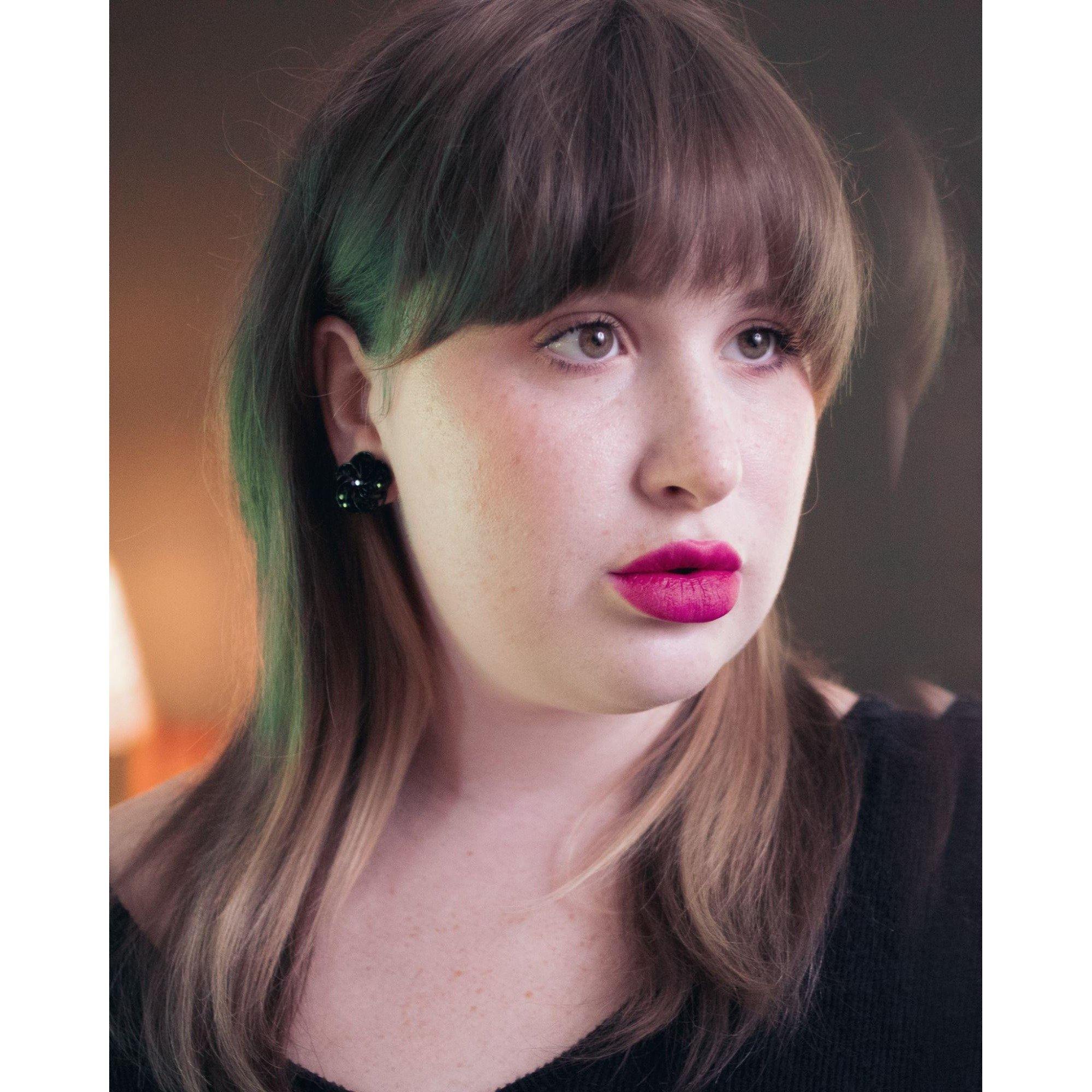 Vintage Jet Rhinestone Swirl Statement Earrings by Unsigned Beauty - Vintage Meet Modern Vintage Jewelry - Chicago, Illinois - #oldhollywoodglamour #vintagemeetmodern #designervintage #jewelrybox #antiquejewelry #vintagejewelry