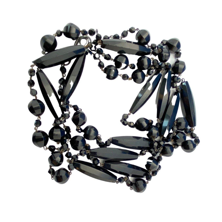 Vintage Art Deco Czech Jet Necklace by Czech - Vintage Meet Modern Vintage Jewelry - Chicago, Illinois - #oldhollywoodglamour #vintagemeetmodern #designervintage #jewelrybox #antiquejewelry #vintagejewelry