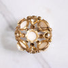 Vintage Large Domed Pearl Brooch with Rhinestones and Aurora Borealis Cabochons by Unsigned Beauty - Vintage Meet Modern Vintage Jewelry - Chicago, Illinois - #oldhollywoodglamour #vintagemeetmodern #designervintage #jewelrybox #antiquejewelry #vintagejewelry