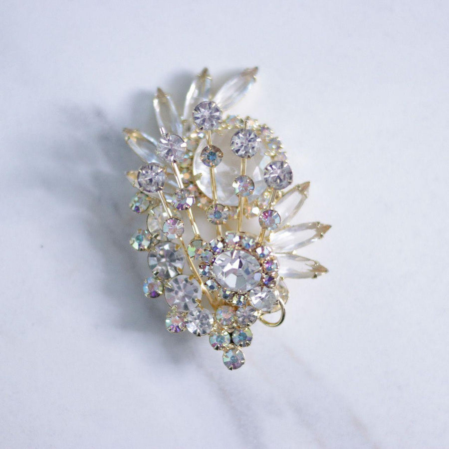 Vintage Juliana Crystal and Rhinestone Spray Style Brooch by Juliana - Vintage Meet Modern Vintage Jewelry - Chicago, Illinois - #oldhollywoodglamour #vintagemeetmodern #designervintage #jewelrybox #antiquejewelry #vintagejewelry