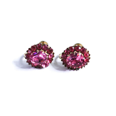 Vintage Pink Rhinestone Princess Style Statement Earrings by Unsigned Beauty - Vintage Meet Modern Vintage Jewelry - Chicago, Illinois - #oldhollywoodglamour #vintagemeetmodern #designervintage #jewelrybox #antiquejewelry #vintagejewelry