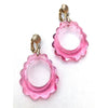 Vintage Pink Lucite Doorknocker Earrings by Unsigned Beauty - Vintage Meet Modern Vintage Jewelry - Chicago, Illinois - #oldhollywoodglamour #vintagemeetmodern #designervintage #jewelrybox #antiquejewelry #vintagejewelry