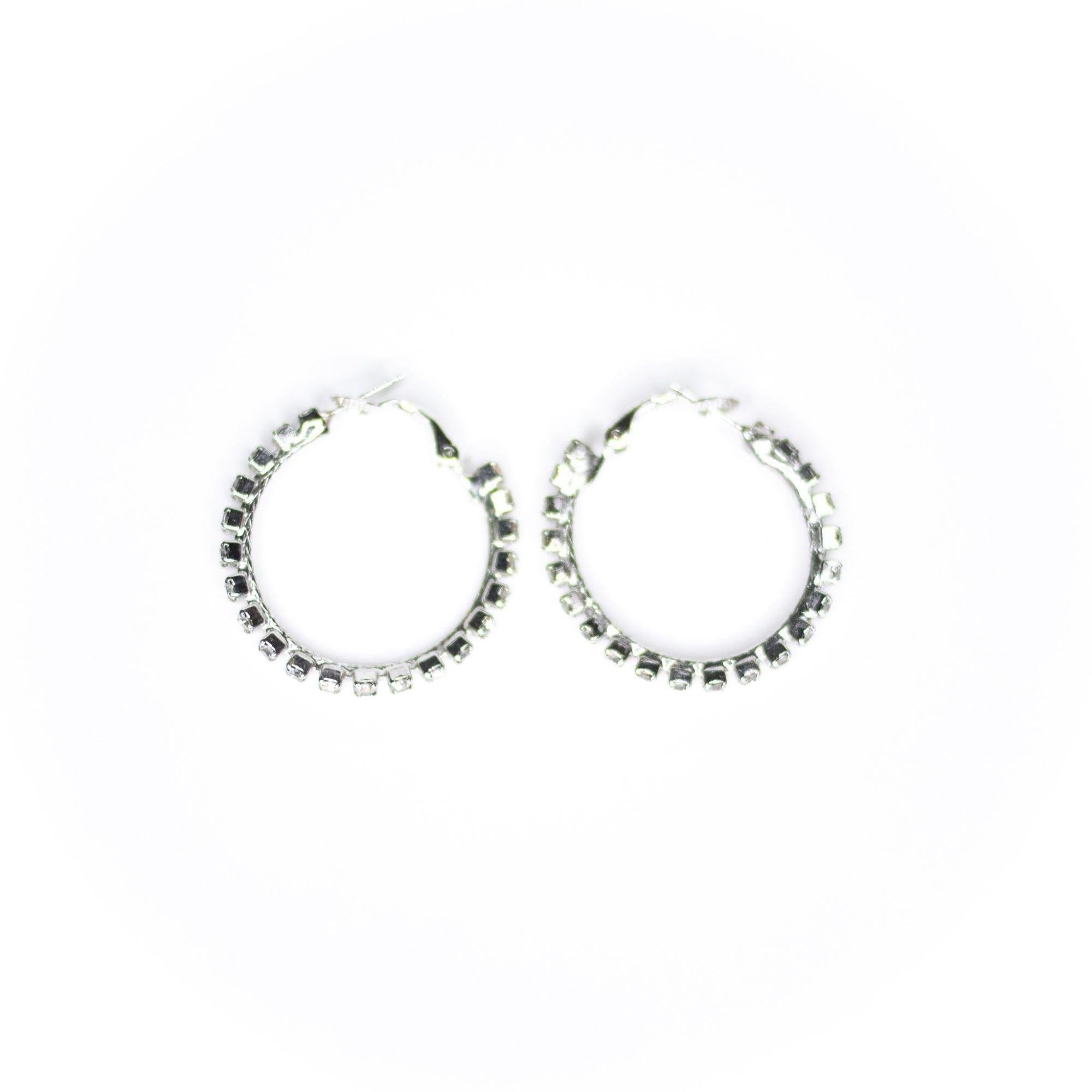 Vintage Rhinestone Hoop Statement Earrings by Unsigned Beauty - Vintage Meet Modern Vintage Jewelry - Chicago, Illinois - #oldhollywoodglamour #vintagemeetmodern #designervintage #jewelrybox #antiquejewelry #vintagejewelry