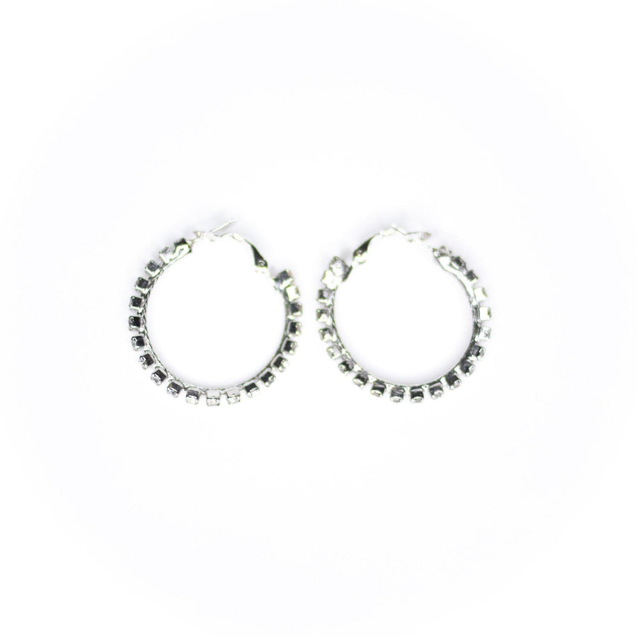Vintage Rhinestone Hoop Statement Earrings by Unsigned Beauty - Vintage Meet Modern Vintage Jewelry - Chicago, Illinois - #oldhollywoodglamour #vintagemeetmodern #designervintage #jewelrybox #antiquejewelry #vintagejewelry