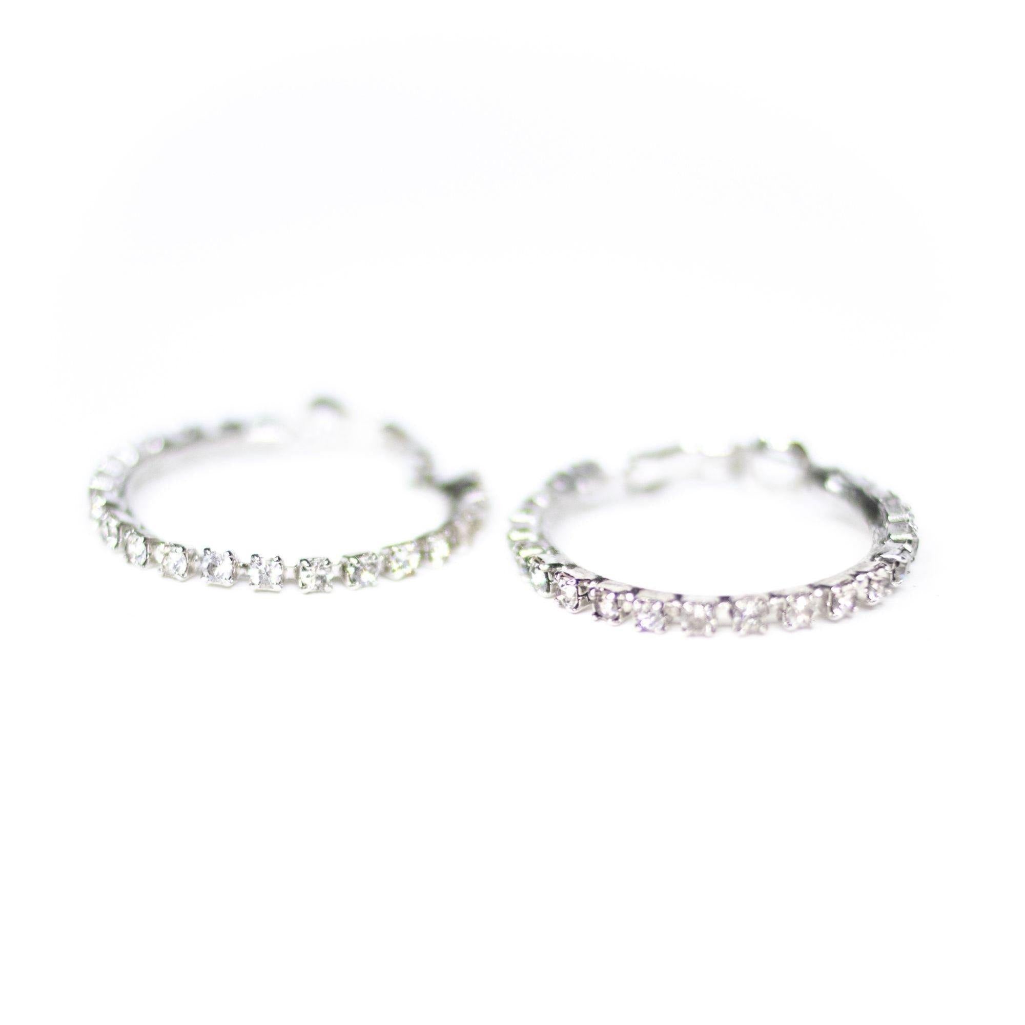 Vintage Rhinestone Hoop Statement Earrings by Unsigned Beauty - Vintage Meet Modern Vintage Jewelry - Chicago, Illinois - #oldhollywoodglamour #vintagemeetmodern #designervintage #jewelrybox #antiquejewelry #vintagejewelry