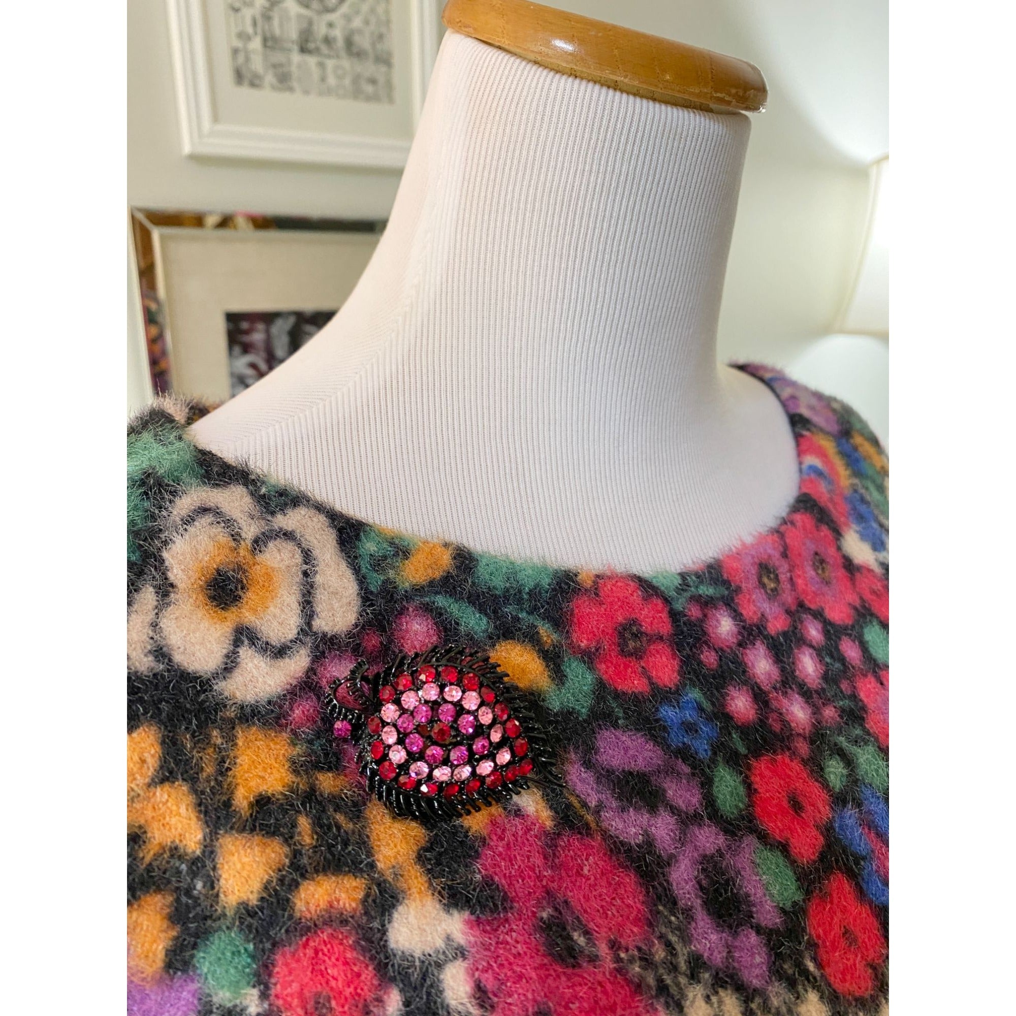 Anthropologie Bouquet Eyelash Colorful Floral Sweater by Anthropologie - Vintage Meet Modern Vintage Jewelry - Chicago, Illinois - #oldhollywoodglamour #vintagemeetmodern #designervintage #jewelrybox #antiquejewelry #vintagejewelry