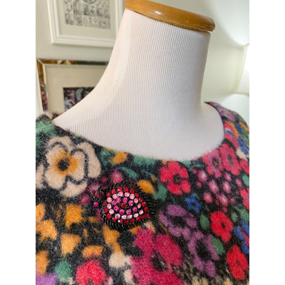 Anthropologie Bouquet Eyelash Colorful Floral Sweater by Anthropologie - Vintage Meet Modern Vintage Jewelry - Chicago, Illinois - #oldhollywoodglamour #vintagemeetmodern #designervintage #jewelrybox #antiquejewelry #vintagejewelry