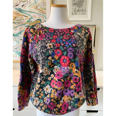 Anthropologie Bouquet Eyelash Colorful Floral Sweater by Anthropologie - Vintage Meet Modern Vintage Jewelry - Chicago, Illinois - #oldhollywoodglamour #vintagemeetmodern #designervintage #jewelrybox #antiquejewelry #vintagejewelry