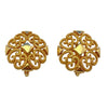Vintage Avon Gold Scroll Medallion Earrings by Avon - Vintage Meet Modern Vintage Jewelry - Chicago, Illinois - #oldhollywoodglamour #vintagemeetmodern #designervintage #jewelrybox #antiquejewelry #vintagejewelry