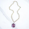 Vintage Art Deco Sterling Silver and Gold Wash Amethyst Crystal Necklace by Unsigned Beauty - Vintage Meet Modern Vintage Jewelry - Chicago, Illinois - #oldhollywoodglamour #vintagemeetmodern #designervintage #jewelrybox #antiquejewelry #vintagejewelry