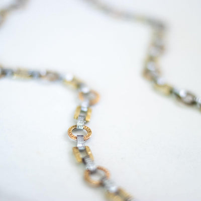 Vintage Art Deco Sterling Silver and Gold Wash Amethyst Crystal Necklace by Unsigned Beauty - Vintage Meet Modern Vintage Jewelry - Chicago, Illinois - #oldhollywoodglamour #vintagemeetmodern #designervintage #jewelrybox #antiquejewelry #vintagejewelry