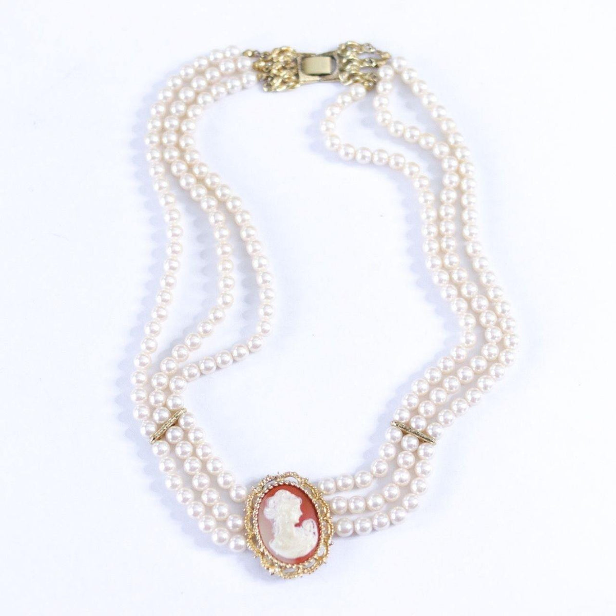 Pearl and Cameo Necklace