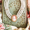 Pearl and Cameo Necklace by Unsigned Beauty - Vintage Meet Modern Vintage Jewelry - Chicago, Illinois - #oldhollywoodglamour #vintagemeetmodern #designervintage #jewelrybox #antiquejewelry #vintagejewelry