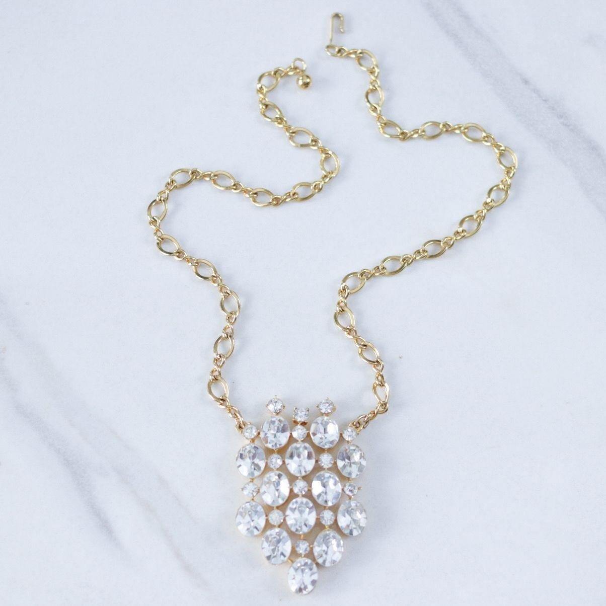 Vintage Hobe Diamante Pendant Statement Necklace by Hobe - Vintage Meet Modern Vintage Jewelry - Chicago, Illinois - #oldhollywoodglamour #vintagemeetmodern #designervintage #jewelrybox #antiquejewelry #vintagejewelry