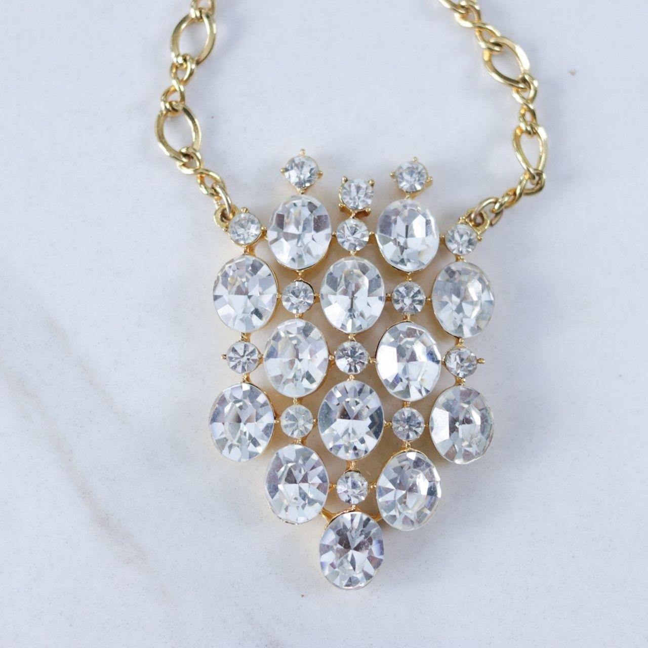 Vintage Hobe Diamante Pendant Statement Necklace by Hobe - Vintage Meet Modern Vintage Jewelry - Chicago, Illinois - #oldhollywoodglamour #vintagemeetmodern #designervintage #jewelrybox #antiquejewelry #vintagejewelry