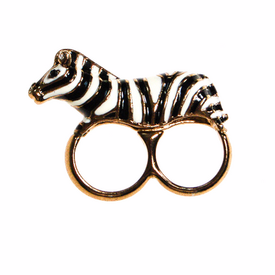 Zebra Statement Ring by 1980s - Vintage Meet Modern Vintage Jewelry - Chicago, Illinois - #oldhollywoodglamour #vintagemeetmodern #designervintage #jewelrybox #antiquejewelry #vintagejewelry