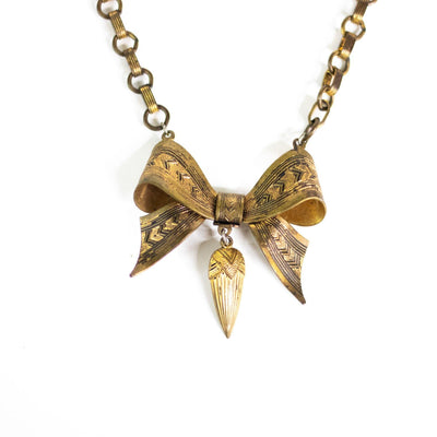 Vintage Art Deco Era Czech Bow Brooch Necklace by Czech - Vintage Meet Modern Vintage Jewelry - Chicago, Illinois - #oldhollywoodglamour #vintagemeetmodern #designervintage #jewelrybox #antiquejewelry #vintagejewelry