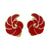 Vintage Red and Gold Shell Earrings