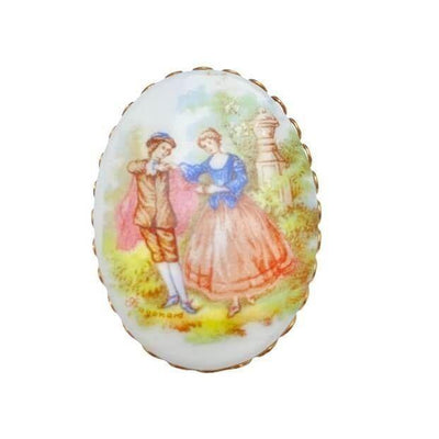 Vintage Victorian Couple Courting Scene Brooch by Frangonard - Vintage Meet Modern Vintage Jewelry - Chicago, Illinois - #oldhollywoodglamour #vintagemeetmodern #designervintage #jewelrybox #antiquejewelry #vintagejewelry