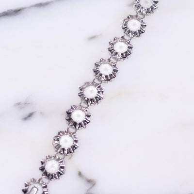 Vintage Art Deco Cut Crystal Bezel Set Bracelet by Czech - Vintage Meet Modern Vintage Jewelry - Chicago, Illinois - #oldhollywoodglamour #vintagemeetmodern #designervintage #jewelrybox #antiquejewelry #vintagejewelry