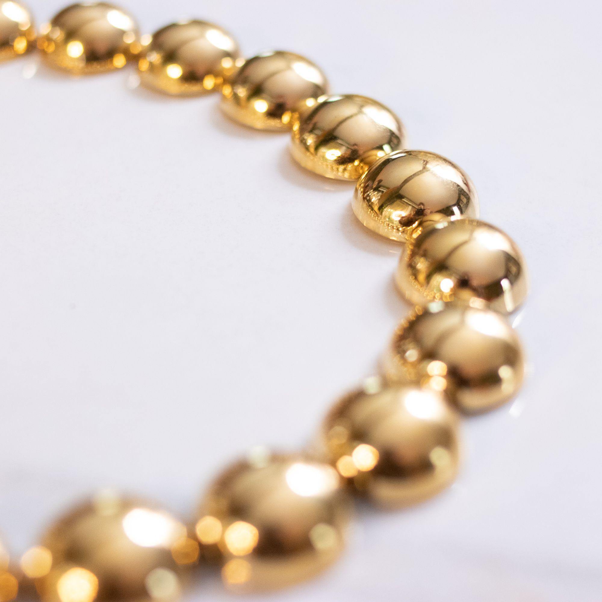 Vintage Monet  Flat Bead Chunky Gold Bracelet by Monet - Vintage Meet Modern Vintage Jewelry - Chicago, Illinois - #oldhollywoodglamour #vintagemeetmodern #designervintage #jewelrybox #antiquejewelry #vintagejewelry