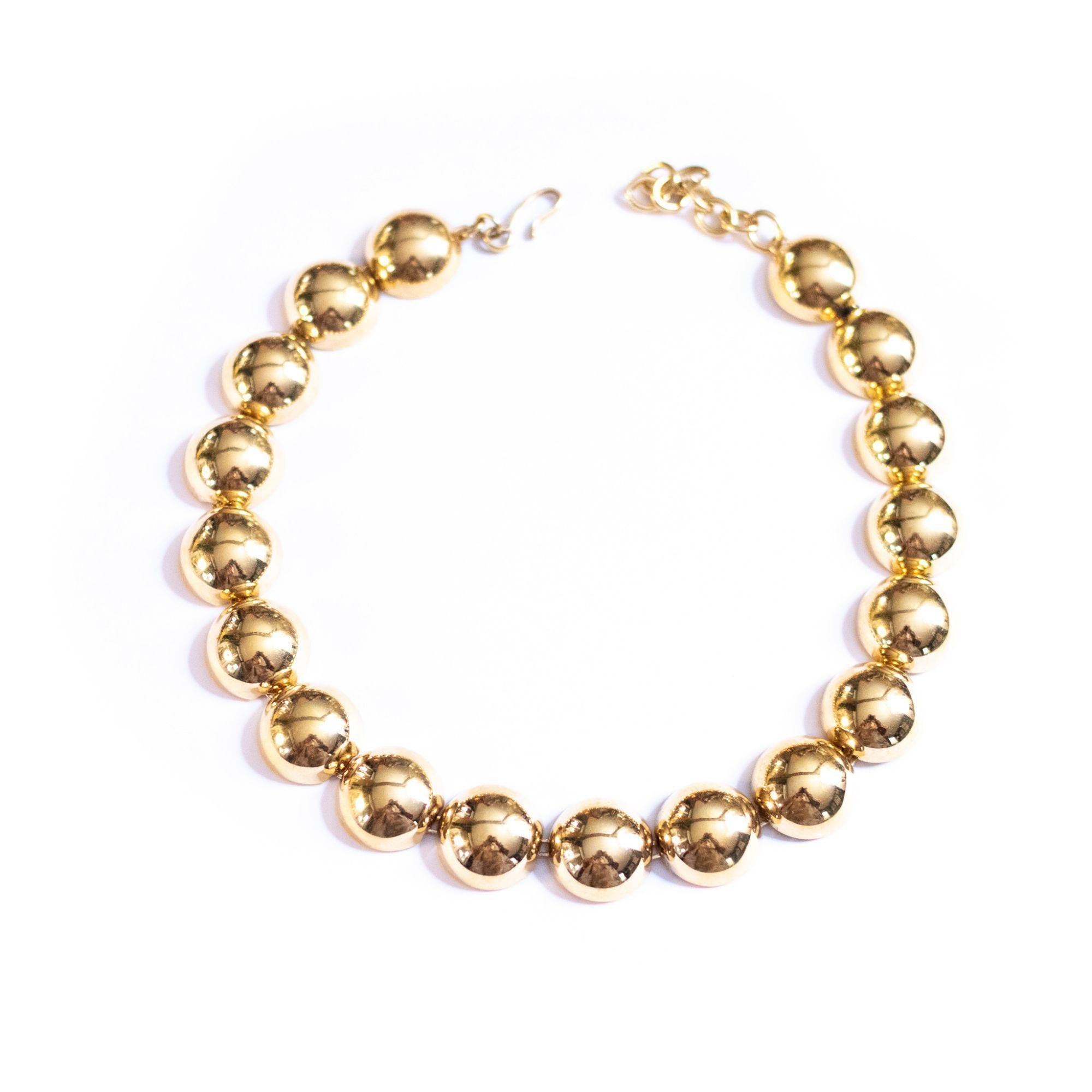 Vintage Monet  Flat Bead Chunky Gold Bracelet by Monet - Vintage Meet Modern Vintage Jewelry - Chicago, Illinois - #oldhollywoodglamour #vintagemeetmodern #designervintage #jewelrybox #antiquejewelry #vintagejewelry