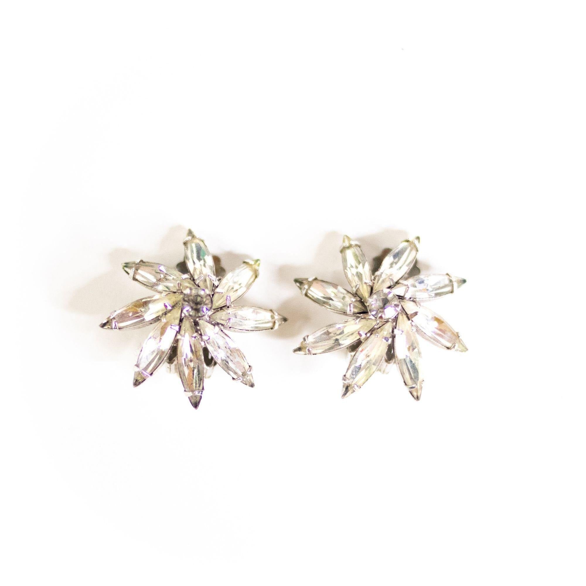 Vintage Weiss Rhinestone Star Earrings by Weiss - Vintage Meet Modern Vintage Jewelry - Chicago, Illinois - #oldhollywoodglamour #vintagemeetmodern #designervintage #jewelrybox #antiquejewelry #vintagejewelry
