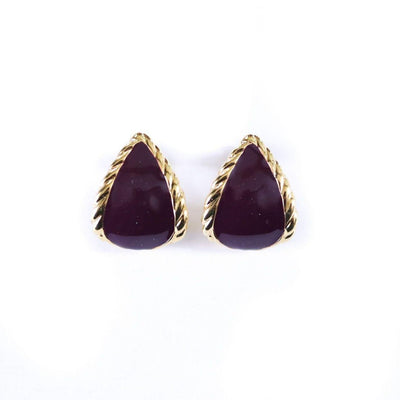 Vintage Napier Plum Purple Domed Hoop Earring by Napier - Vintage Meet Modern Vintage Jewelry - Chicago, Illinois - #oldhollywoodglamour #vintagemeetmodern #designervintage #jewelrybox #antiquejewelry #vintagejewelry