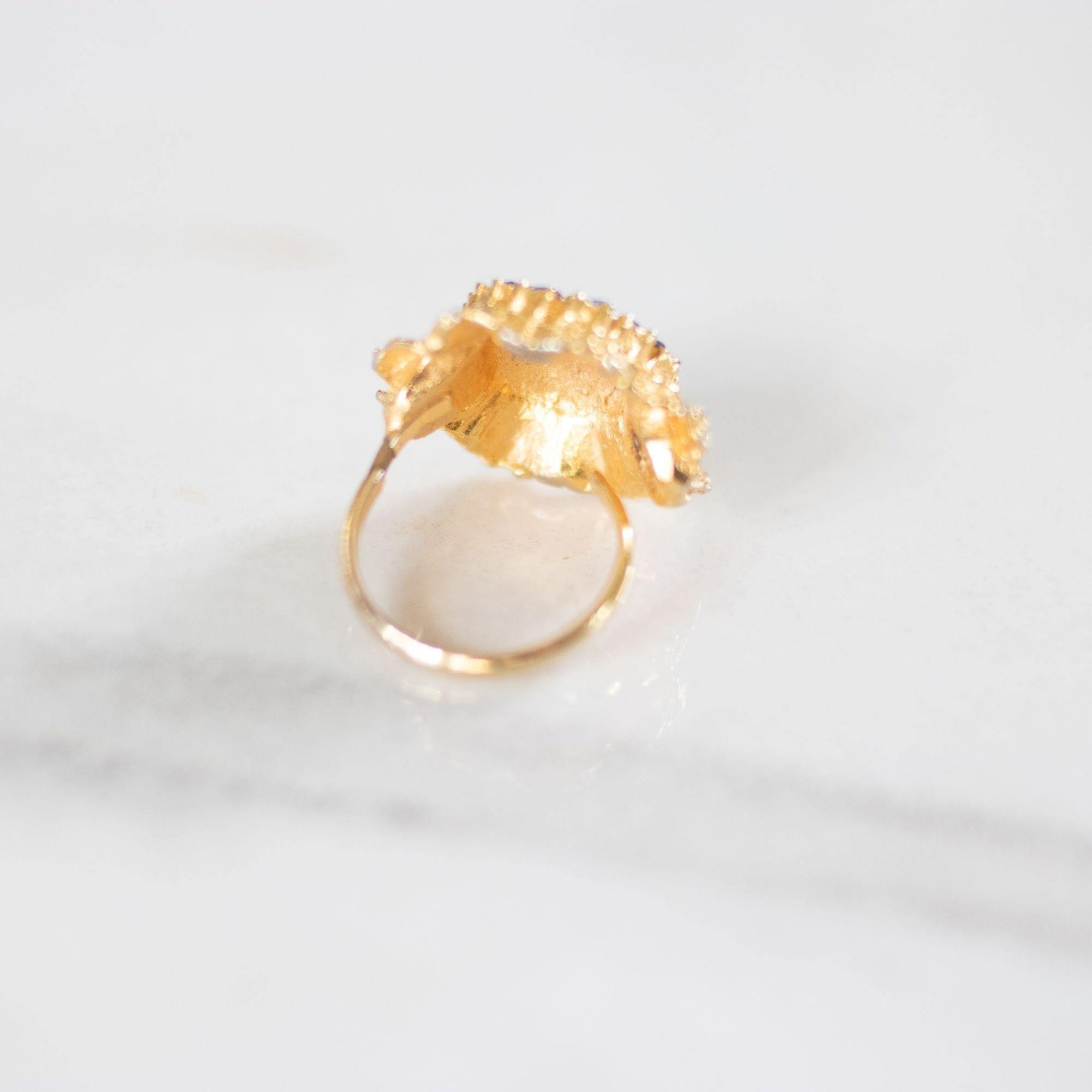 Blue Rhinestones Cluster Cocktail Ring by Unsigned Beauty - Vintage Meet Modern Vintage Jewelry - Chicago, Illinois - #oldhollywoodglamour #vintagemeetmodern #designervintage #jewelrybox #antiquejewelry #vintagejewelry