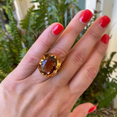 Smoke Crystal Statement Ring by Vintage Meet Modern - Vintage Meet Modern Vintage Jewelry - Chicago, Illinois - #oldhollywoodglamour #vintagemeetmodern #designervintage #jewelrybox #antiquejewelry #vintagejewelry