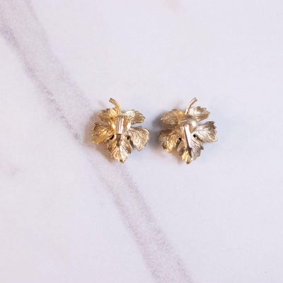 Vintage Gold Leaf with Goldstone Earrings by Unsigned Beauty - Vintage Meet Modern Vintage Jewelry - Chicago, Illinois - #oldhollywoodglamour #vintagemeetmodern #designervintage #jewelrybox #antiquejewelry #vintagejewelry