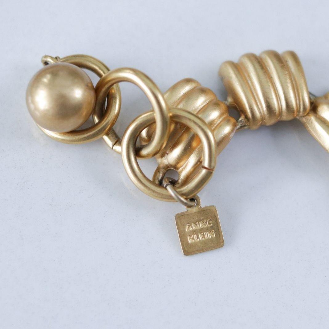 Vintage Anne Klein Couture Brushed Gold Tone Basketweave Square Link Necklace by Anne Klein Couture - Vintage Meet Modern Vintage Jewelry - Chicago, Illinois - #oldhollywoodglamour #vintagemeetmodern #designervintage #jewelrybox #antiquejewelry #vintagejewelry