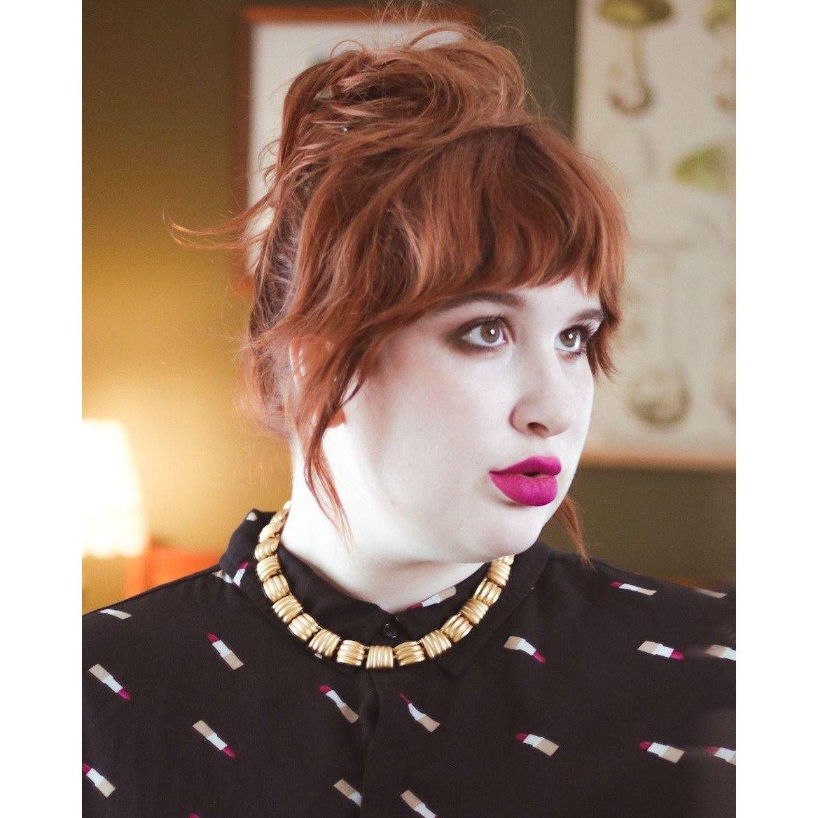 Vintage Anne Klein Couture Brushed Gold Tone Basketweave Square Link Necklace by Anne Klein Couture - Vintage Meet Modern Vintage Jewelry - Chicago, Illinois - #oldhollywoodglamour #vintagemeetmodern #designervintage #jewelrybox #antiquejewelry #vintagejewelry