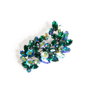 Vintage Regency Blue Green Aurora Borealis Brooch by Regency - Vintage Meet Modern Vintage Jewelry - Chicago, Illinois - #oldhollywoodglamour #vintagemeetmodern #designervintage #jewelrybox #antiquejewelry #vintagejewelry