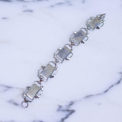 Vintage Light Blue and Silver Fold Over Bracelet by Coro - Vintage Meet Modern Vintage Jewelry - Chicago, Illinois - #oldhollywoodglamour #vintagemeetmodern #designervintage #jewelrybox #antiquejewelry #vintagejewelry