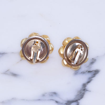 Vintage Yellow and Gold Round Cluster Statement Earrings by Unsigned Beauty - Vintage Meet Modern Vintage Jewelry - Chicago, Illinois - #oldhollywoodglamour #vintagemeetmodern #designervintage #jewelrybox #antiquejewelry #vintagejewelry