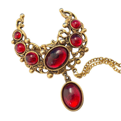 Ruby Cabochon Chatelaine Brooch by Unsigned Beauty - Vintage Meet Modern Vintage Jewelry - Chicago, Illinois - #oldhollywoodglamour #vintagemeetmodern #designervintage #jewelrybox #antiquejewelry #vintagejewelry