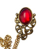 Ruby Cabochon Chatelaine Brooch by Unsigned Beauty - Vintage Meet Modern Vintage Jewelry - Chicago, Illinois - #oldhollywoodglamour #vintagemeetmodern #designervintage #jewelrybox #antiquejewelry #vintagejewelry
