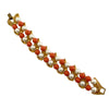 Vintage Gold, Pearl, and Orange Bead Leaf Bracelet by Unsigned Beauty - Vintage Meet Modern Vintage Jewelry - Chicago, Illinois - #oldhollywoodglamour #vintagemeetmodern #designervintage #jewelrybox #antiquejewelry #vintagejewelry