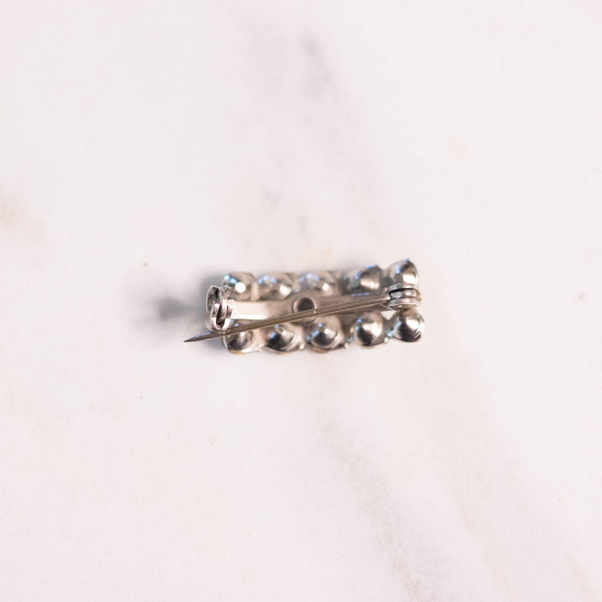 Vintage Art Deco Petite Rhinestone Sash Lingerie Pin by Unsigned Beauty - Vintage Meet Modern Vintage Jewelry - Chicago, Illinois - #oldhollywoodglamour #vintagemeetmodern #designervintage #jewelrybox #antiquejewelry #vintagejewelry