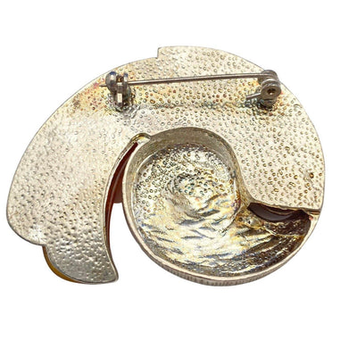 Vintage Amber and Diamante Rhinestone Nautilus Shell Brooch by Unsigned Beauty - Vintage Meet Modern Vintage Jewelry - Chicago, Illinois - #oldhollywoodglamour #vintagemeetmodern #designervintage #jewelrybox #antiquejewelry #vintagejewelry