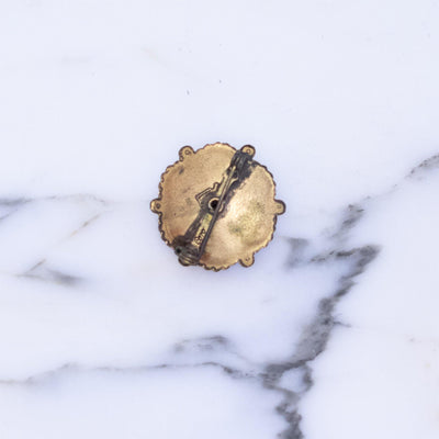 Vintage Coro Blue Rhinestone Petite Medallion Brooch by Coro - Vintage Meet Modern Vintage Jewelry - Chicago, Illinois - #oldhollywoodglamour #vintagemeetmodern #designervintage #jewelrybox #antiquejewelry #vintagejewelry