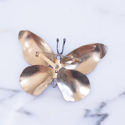 Vintage Blue and Black Monarch Butterfly Enamel Brooch by Unsigned Beauty - Vintage Meet Modern Vintage Jewelry - Chicago, Illinois - #oldhollywoodglamour #vintagemeetmodern #designervintage #jewelrybox #antiquejewelry #vintagejewelry
