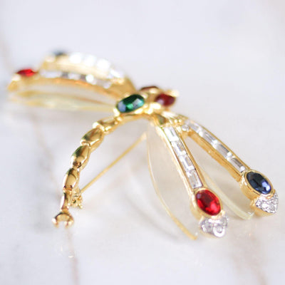 Vintage Kenneth Jay Lane Colorful Rhinestone Lucite Dragonfly Brooch by Kenneth Jay Lane - Vintage Meet Modern Vintage Jewelry - Chicago, Illinois - #oldhollywoodglamour #vintagemeetmodern #designervintage #jewelrybox #antiquejewelry #vintagejewelry