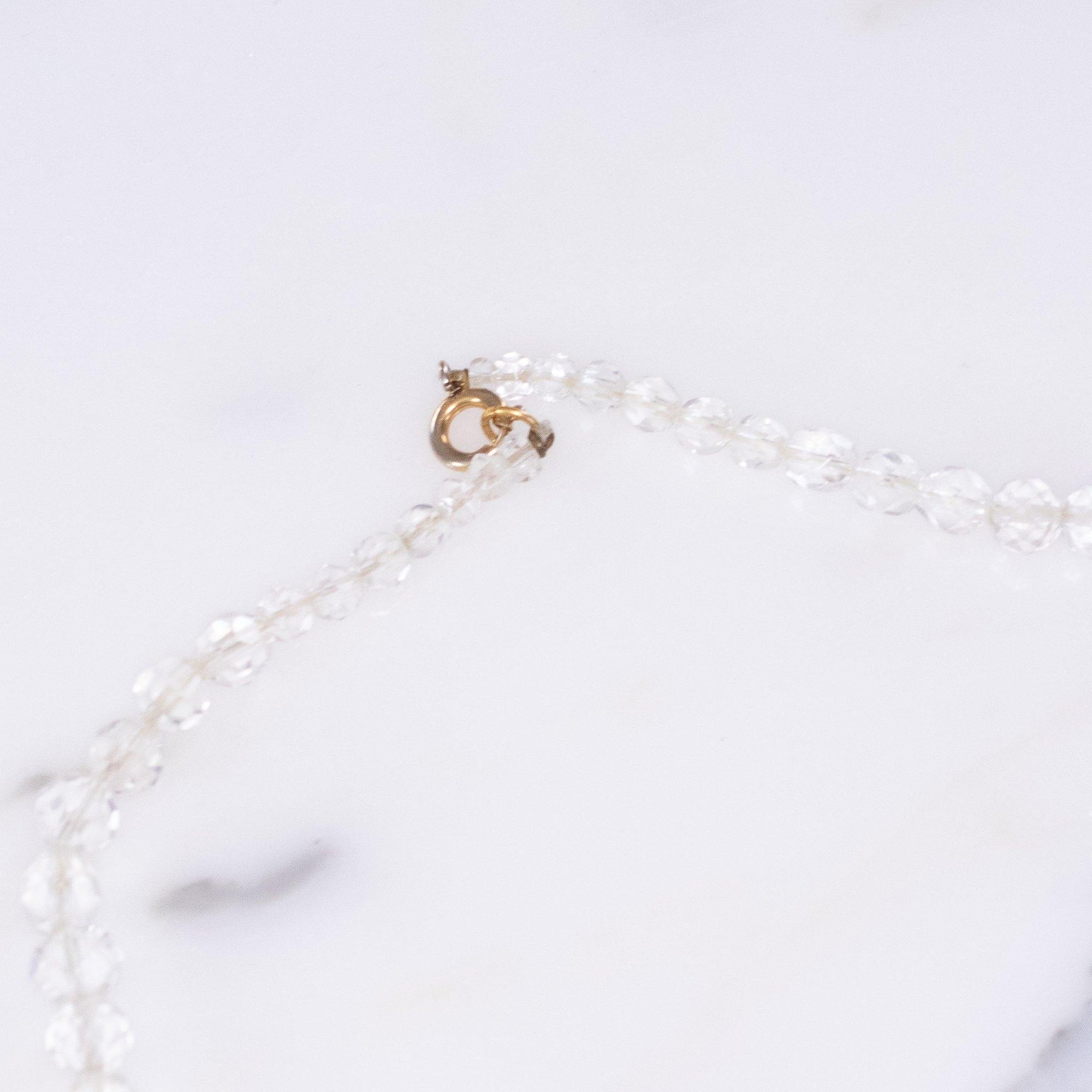 Vintage Art Deco Faceted Rock Crystal Beaded Necklace by Austria - Vintage Meet Modern Vintage Jewelry - Chicago, Illinois - #oldhollywoodglamour #vintagemeetmodern #designervintage #jewelrybox #antiquejewelry #vintagejewelry