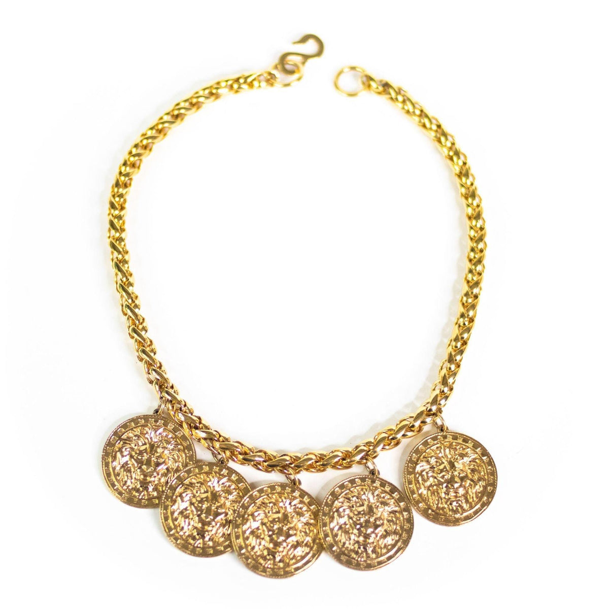 Vintage Gold Lion Charm Necklace