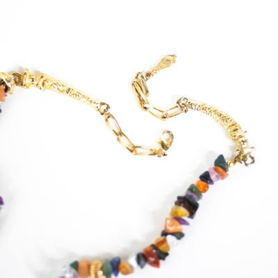 Vintage Colorful Agate Modernist Statement Necklace by Unsigned Beauty - Vintage Meet Modern Vintage Jewelry - Chicago, Illinois - #oldhollywoodglamour #vintagemeetmodern #designervintage #jewelrybox #antiquejewelry #vintagejewelry