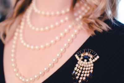 Vintage Opera Length Faux Pearl Necklace by Vintage Meet Modern - Vintage Meet Modern Vintage Jewelry - Chicago, Illinois - #oldhollywoodglamour #vintagemeetmodern #designervintage #jewelrybox #antiquejewelry #vintagejewelry